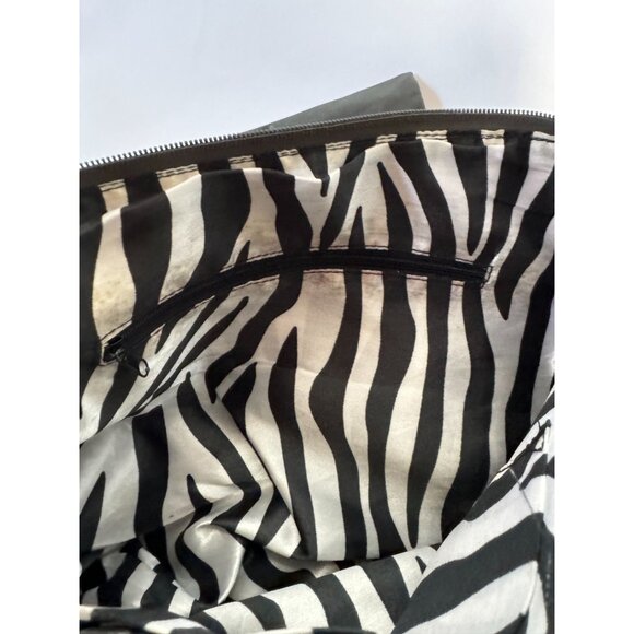 Forever 21 Gray Vegan Leather & Rhinestone Crossbody Bag With Zebra Lining Blemi - Picture 9 of 16
